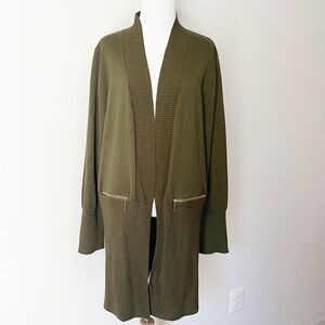 Olive Green Magaschoni. Duster/cardigan